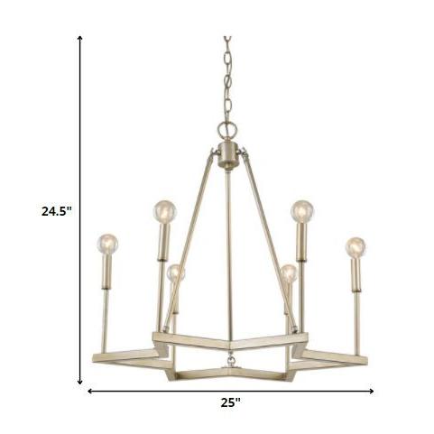 Reagan 6-Light Washed Gold Chandelier. Picture 5