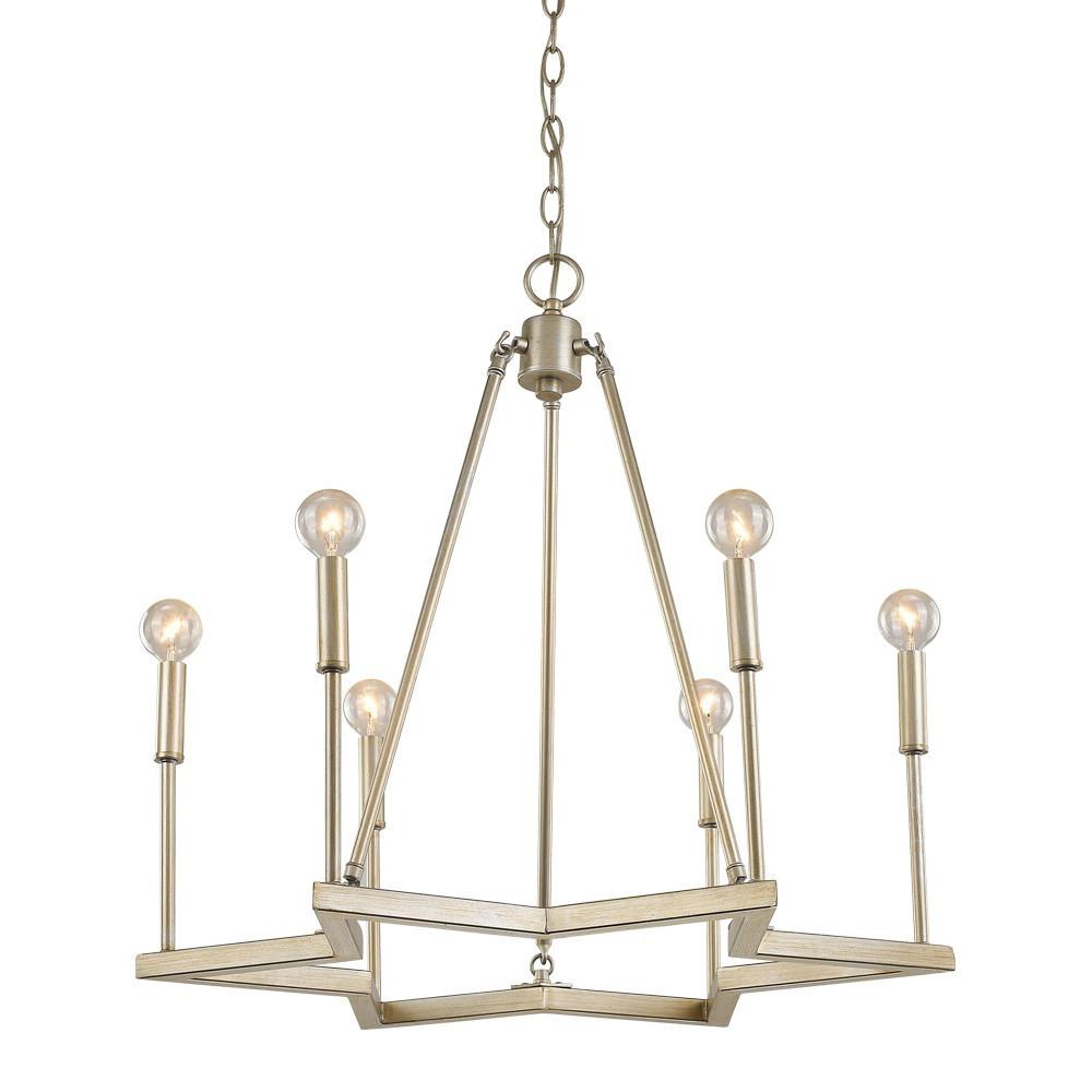 Reagan 6-Light Washed Gold Chandelier. Picture 2
