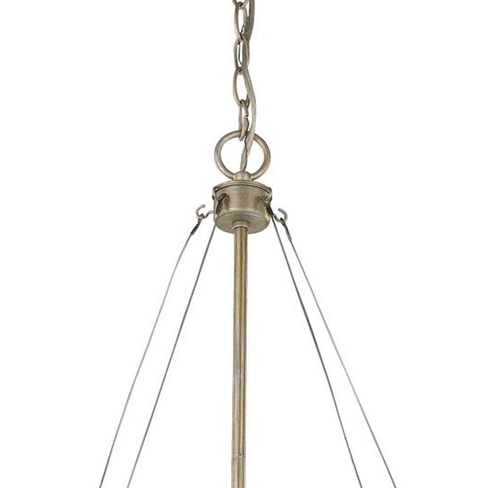 Nora 4-Light Washed Gold Drum Pendant With Abstract Open-Air Cage Shade. Picture 3