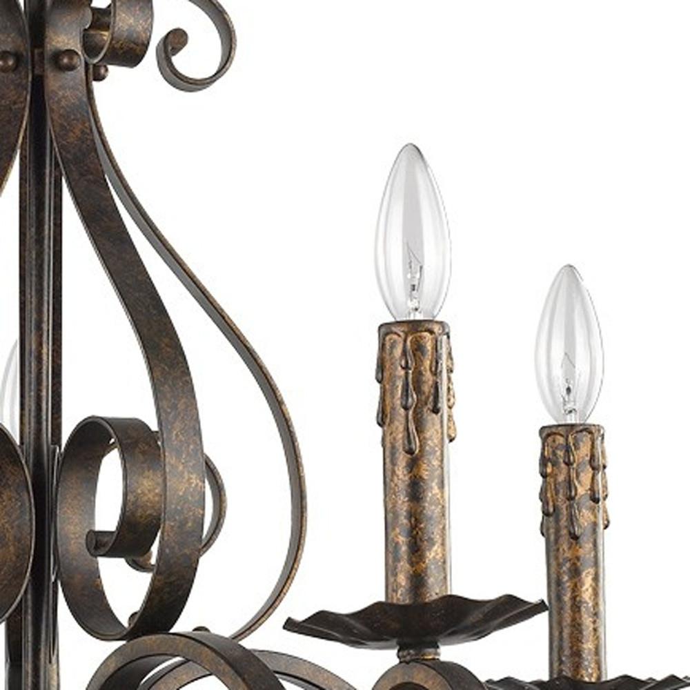 Lydia 5-Light Russet Chandelier With Melted Wax Tapers. Picture 3