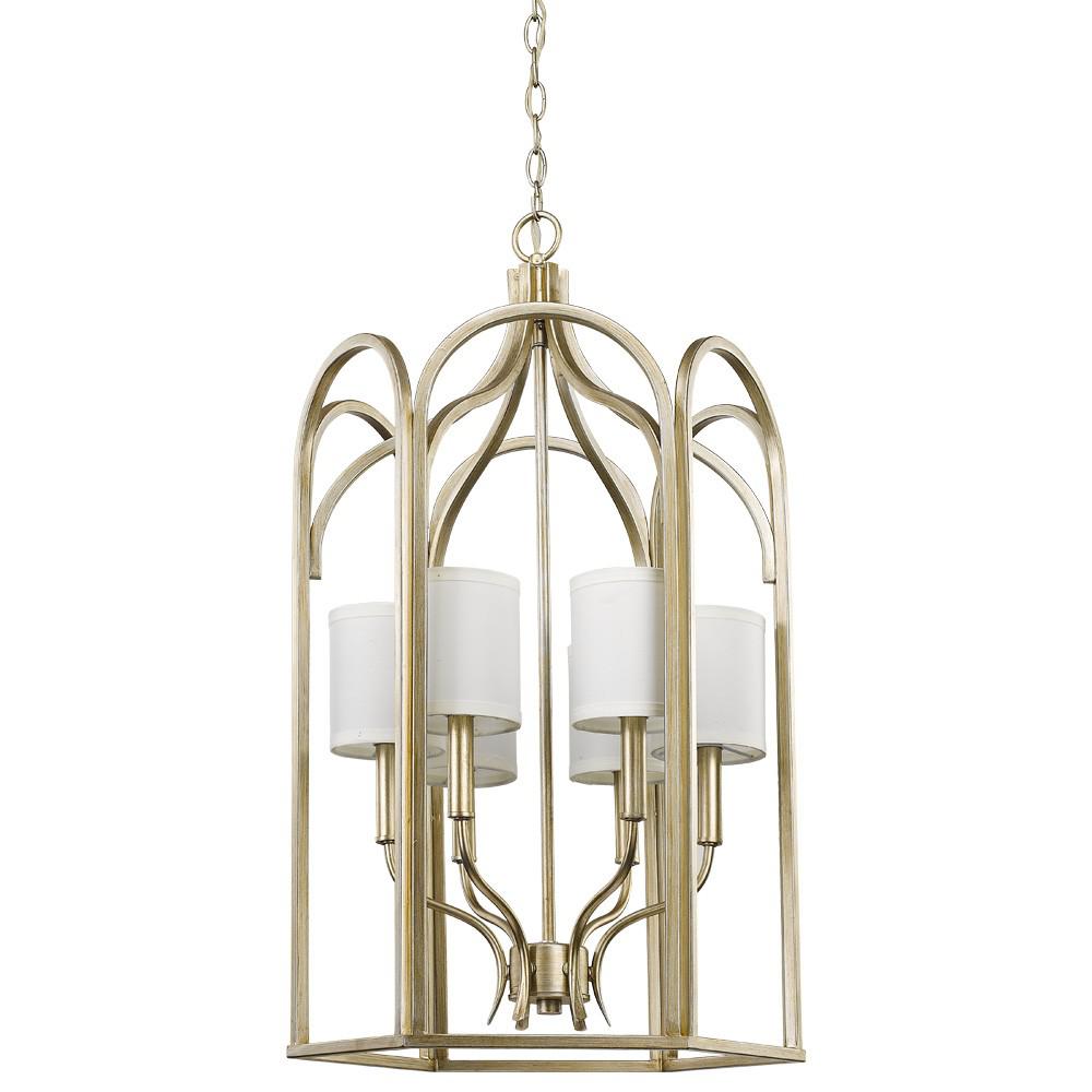Ellie 6-Light Washed Gold Foyer Pendant. Picture 1