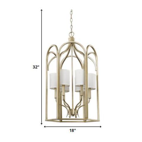 Ellie 6-Light Washed Gold Foyer Pendant. Picture 5