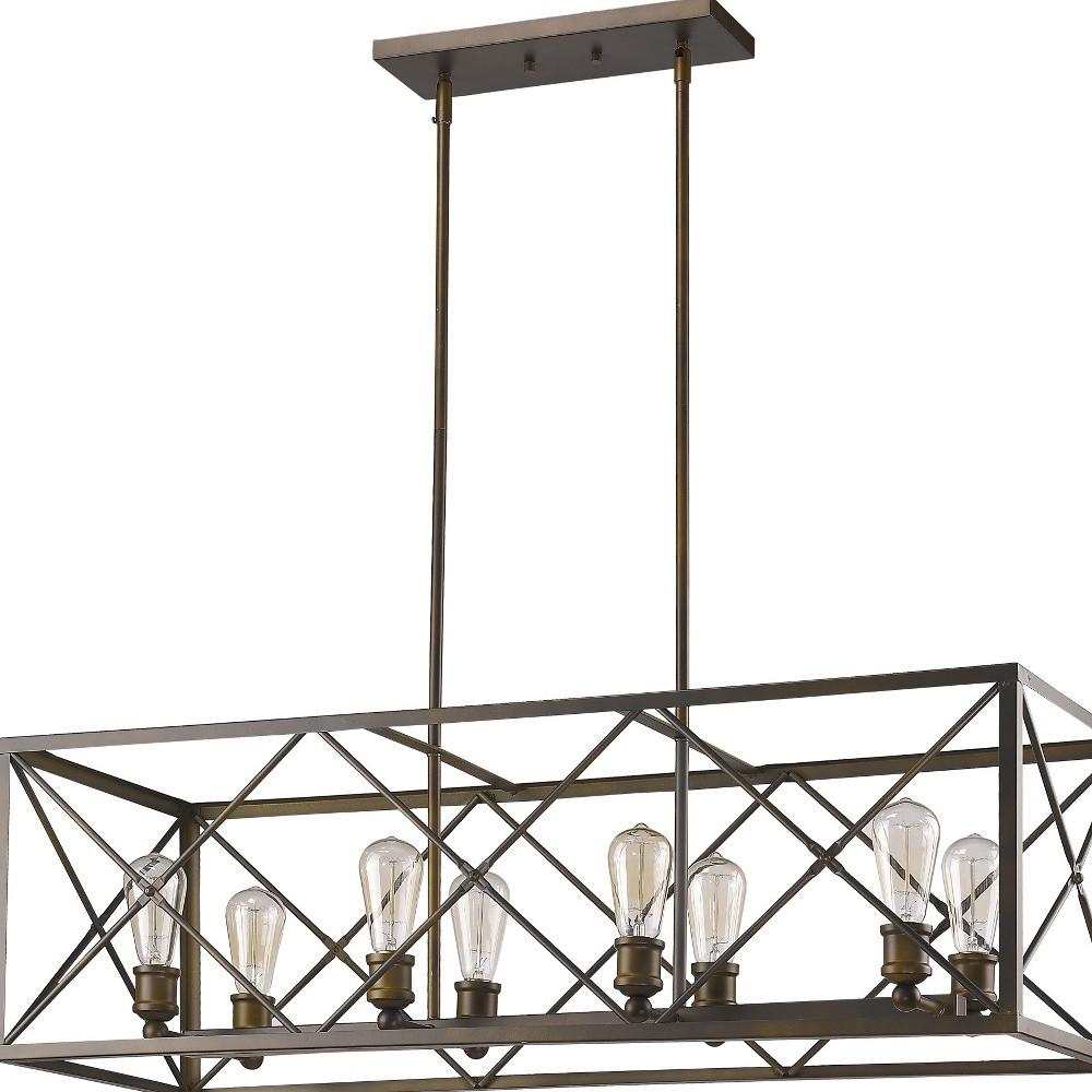 Brooklyn 8-Light Oil-Rubbed Bronze Island Pendant With Metal Framework Shade. Picture 3