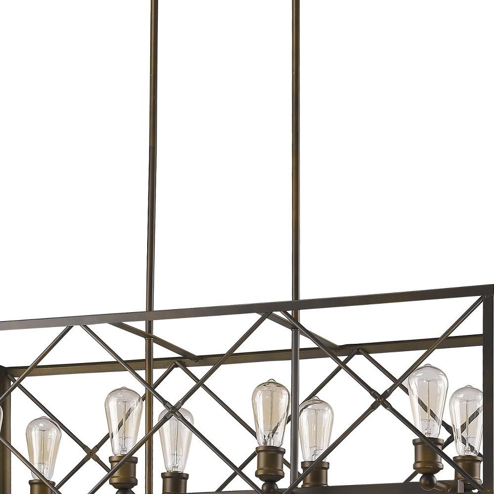 Brooklyn 8-Light Oil-Rubbed Bronze Island Pendant With Metal Framework Shade. Picture 4