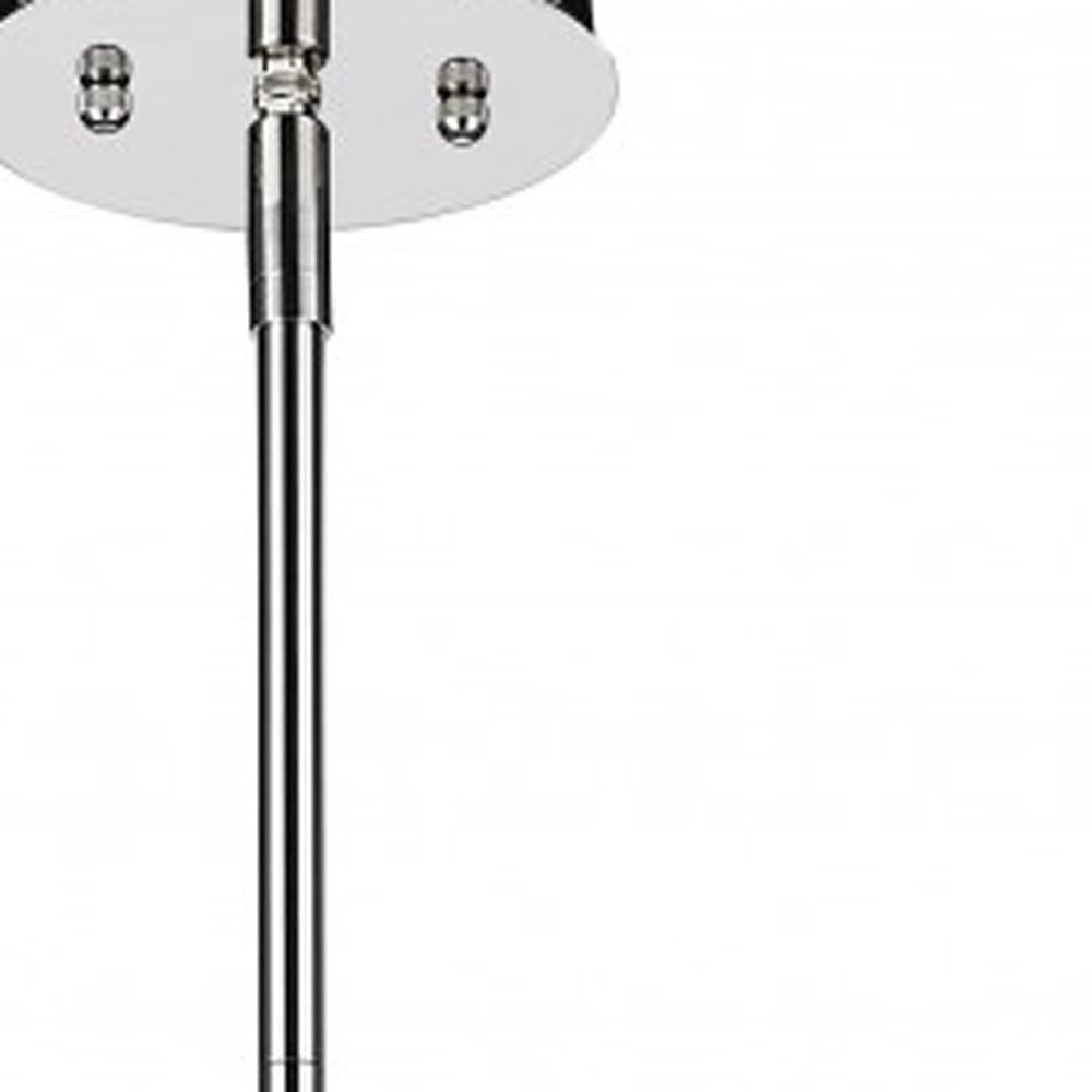 Andrea 5-Light Polished Nickel Drum Pendant With Ivory Hardback Shade. Picture 3