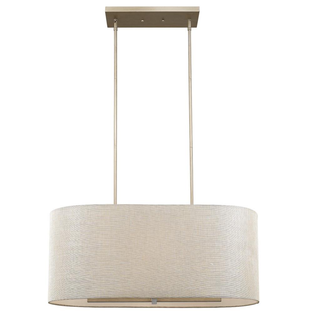 Daria 6-Light Washed Gold Island Pendant With Washed Gold And White Shade. Picture 2