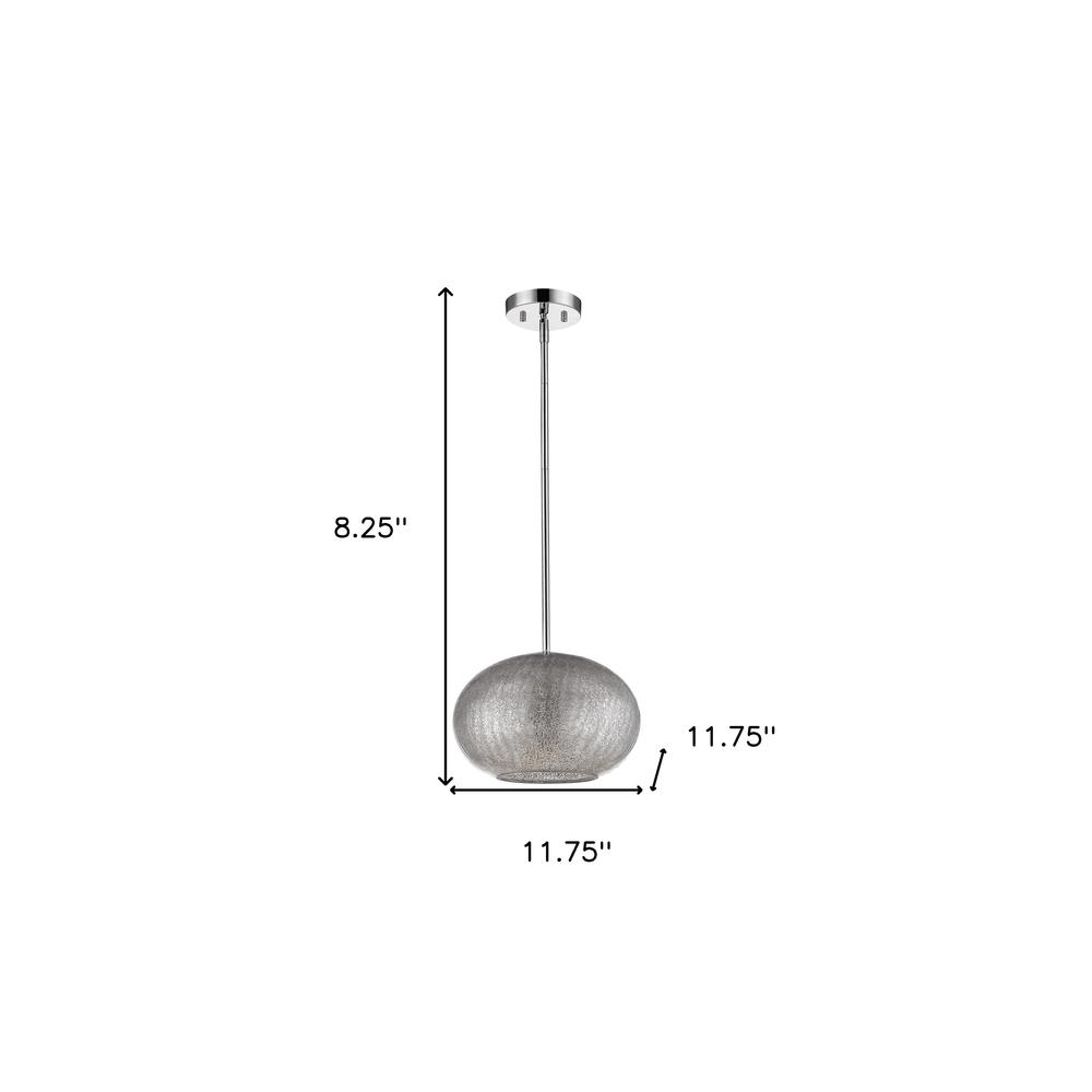 Brielle 1-Light Polished Nickel Pendant With Textured Glass Shade. Picture 4