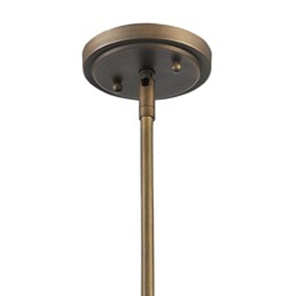 Midtown 1-Light Raw Brass Pendant With Frosted Glass Shade. Picture 3