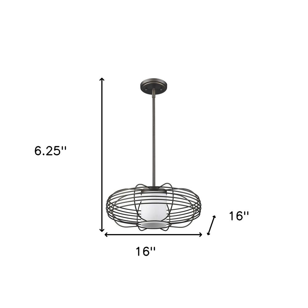 Loft 1-Light Oil-Rubbed Bronze Wire Globe Pendant. Picture 4
