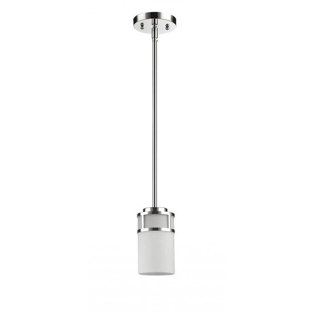 Silver Minimalist Cylindrical Hanging Light. Picture 1