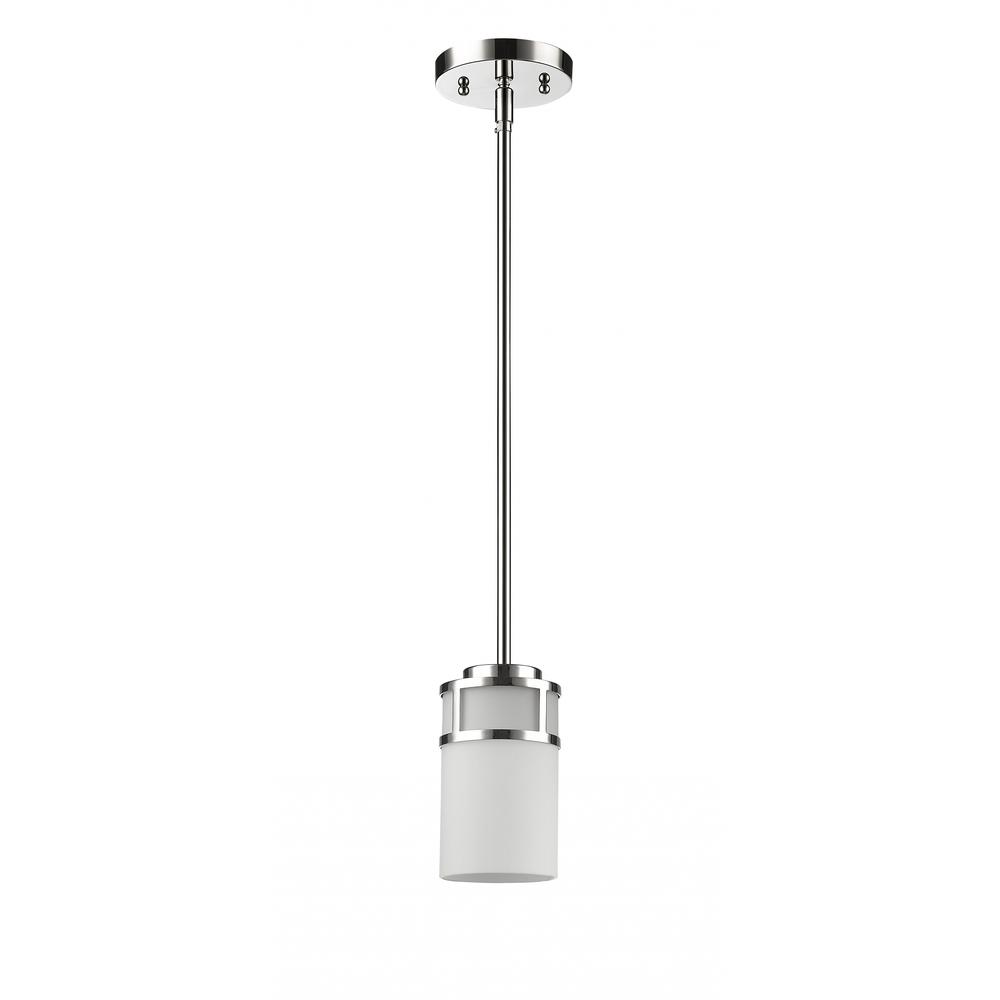 Silver Minimalist Cylindrical Hanging Light. Picture 2