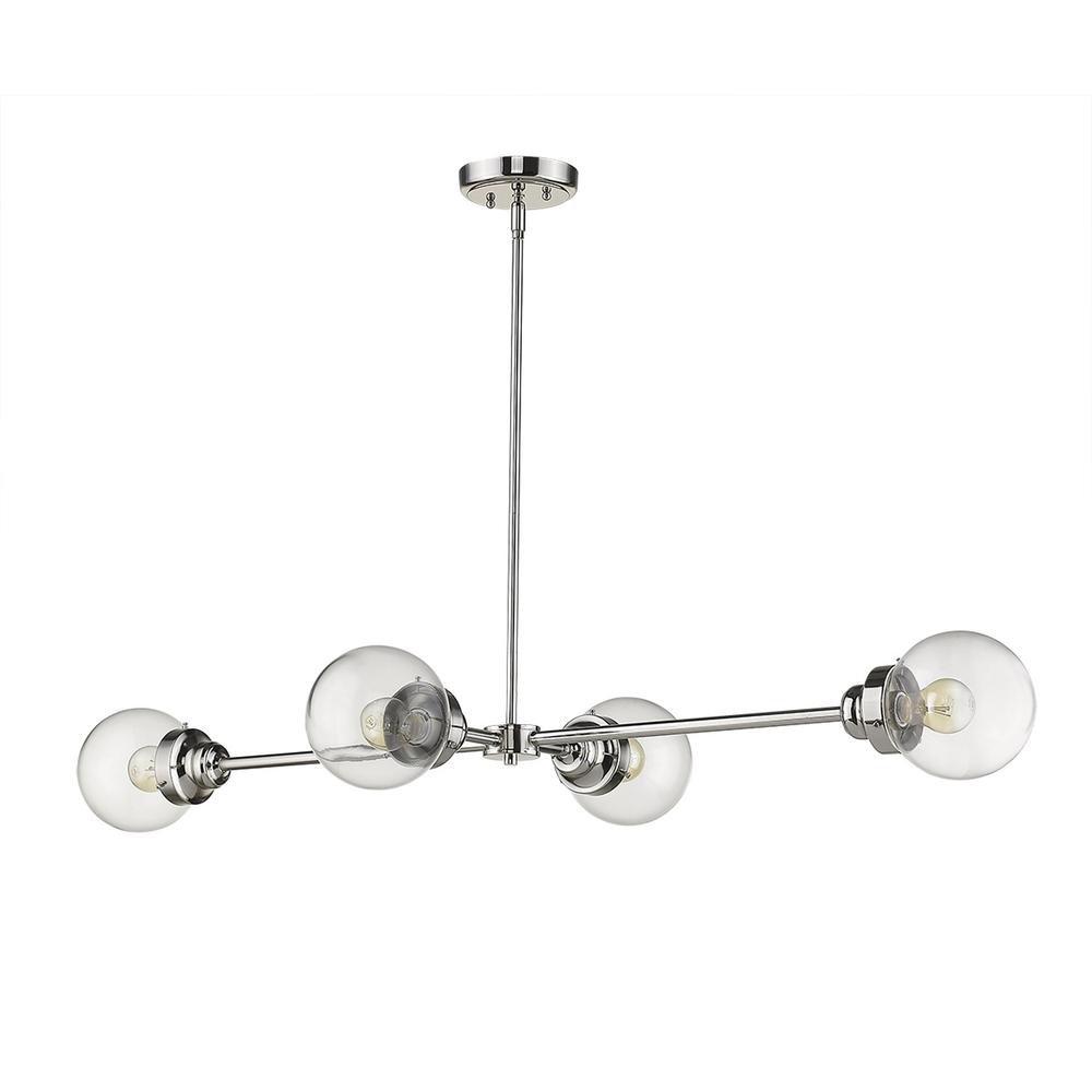 Portsmith 4-Light Polished Nickel Island Pendant. Picture 1