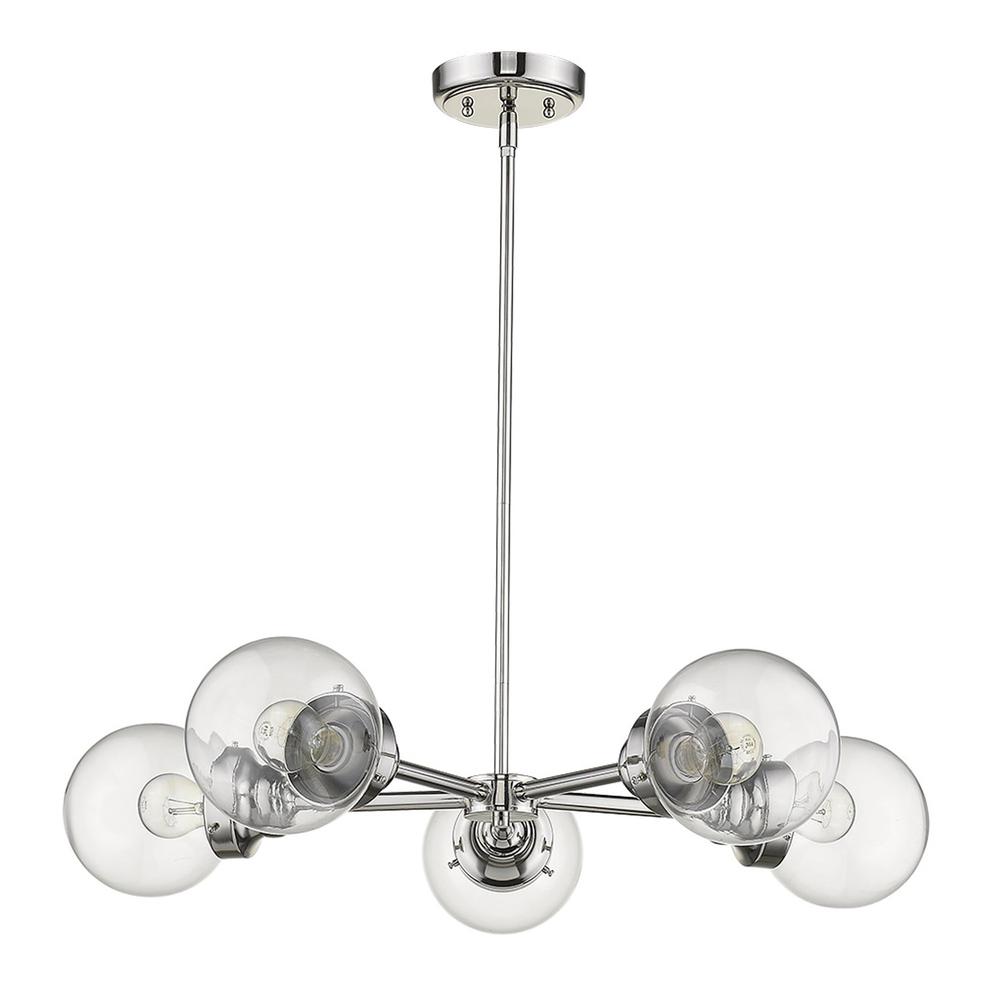 Portsmith 5-Light Polished Nickel Chandelier. Picture 1