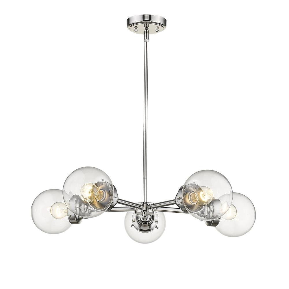 Portsmith 5-Light Polished Nickel Chandelier. Picture 2
