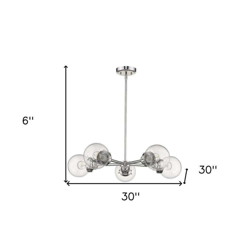 Portsmith 5-Light Polished Nickel Chandelier. Picture 4
