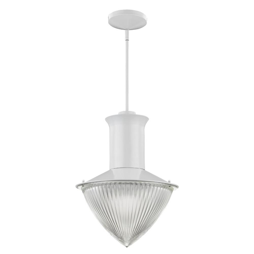 Skylar 1-Light White Pendant With Halophane Glass Shade. Picture 1