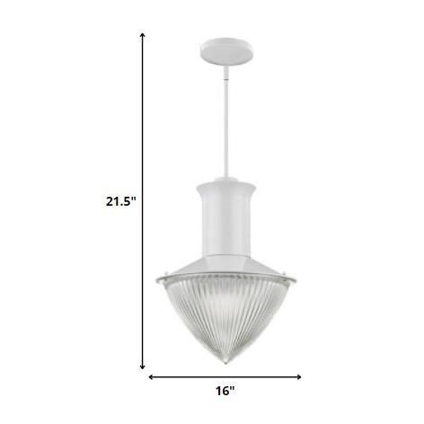 Skylar 1-Light White Pendant With Halophane Glass Shade. Picture 5