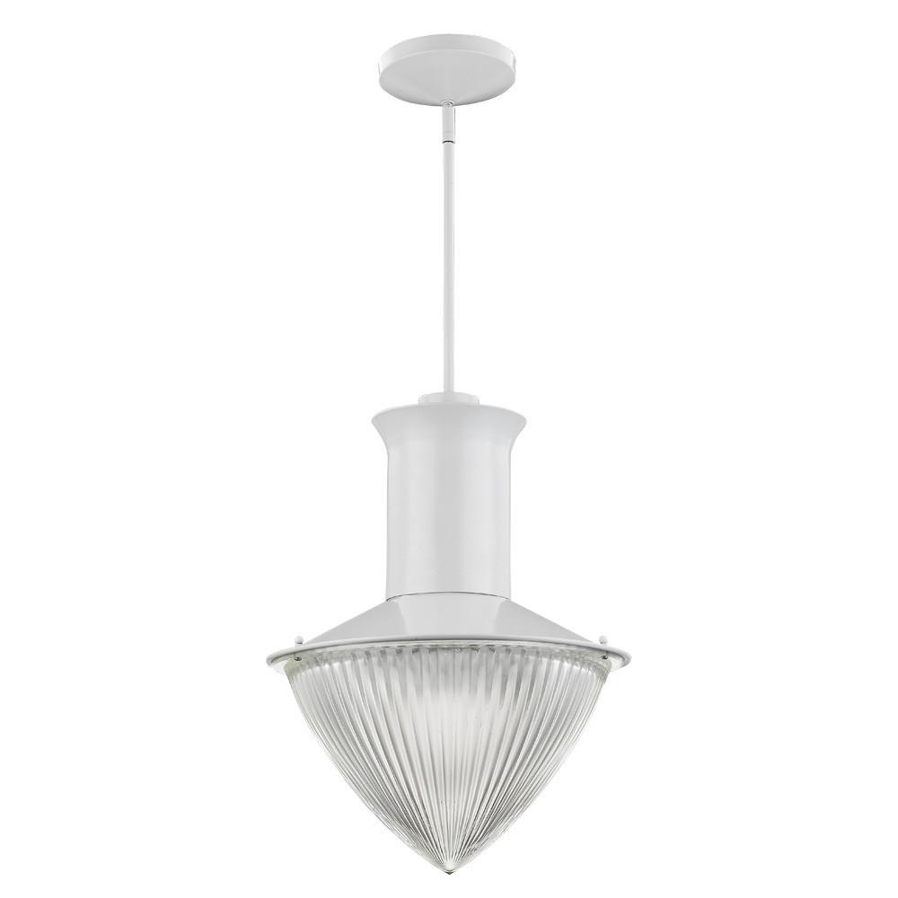 Skylar 1-Light White Pendant With Halophane Glass Shade. Picture 2