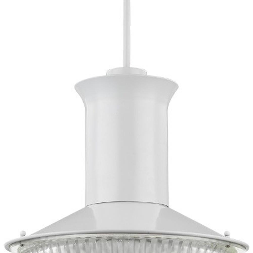 Skylar 1-Light White Pendant With Halophane Glass Shade. Picture 3
