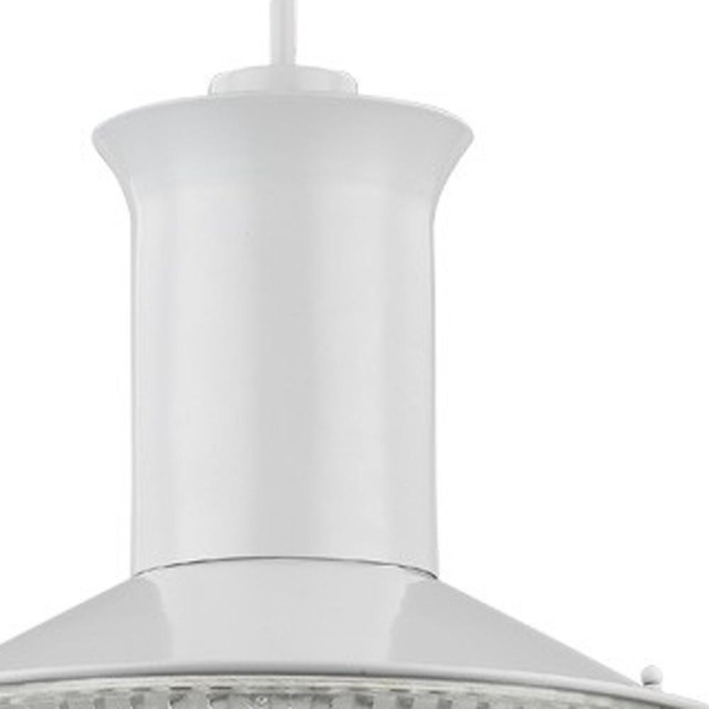 Skylar 1-Light White Pendant With Halophane Glass Shade. Picture 4