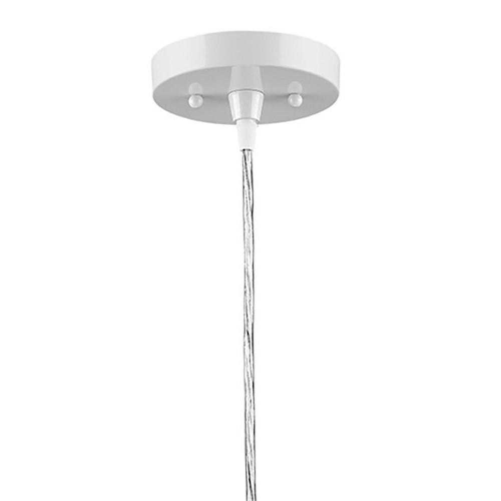 White Metal Hanging Light with Dome Shade. Picture 3