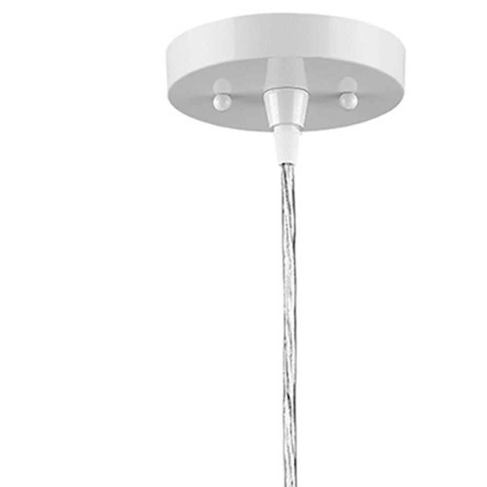 White Metal Hanging Light with Dome Shade. Picture 4