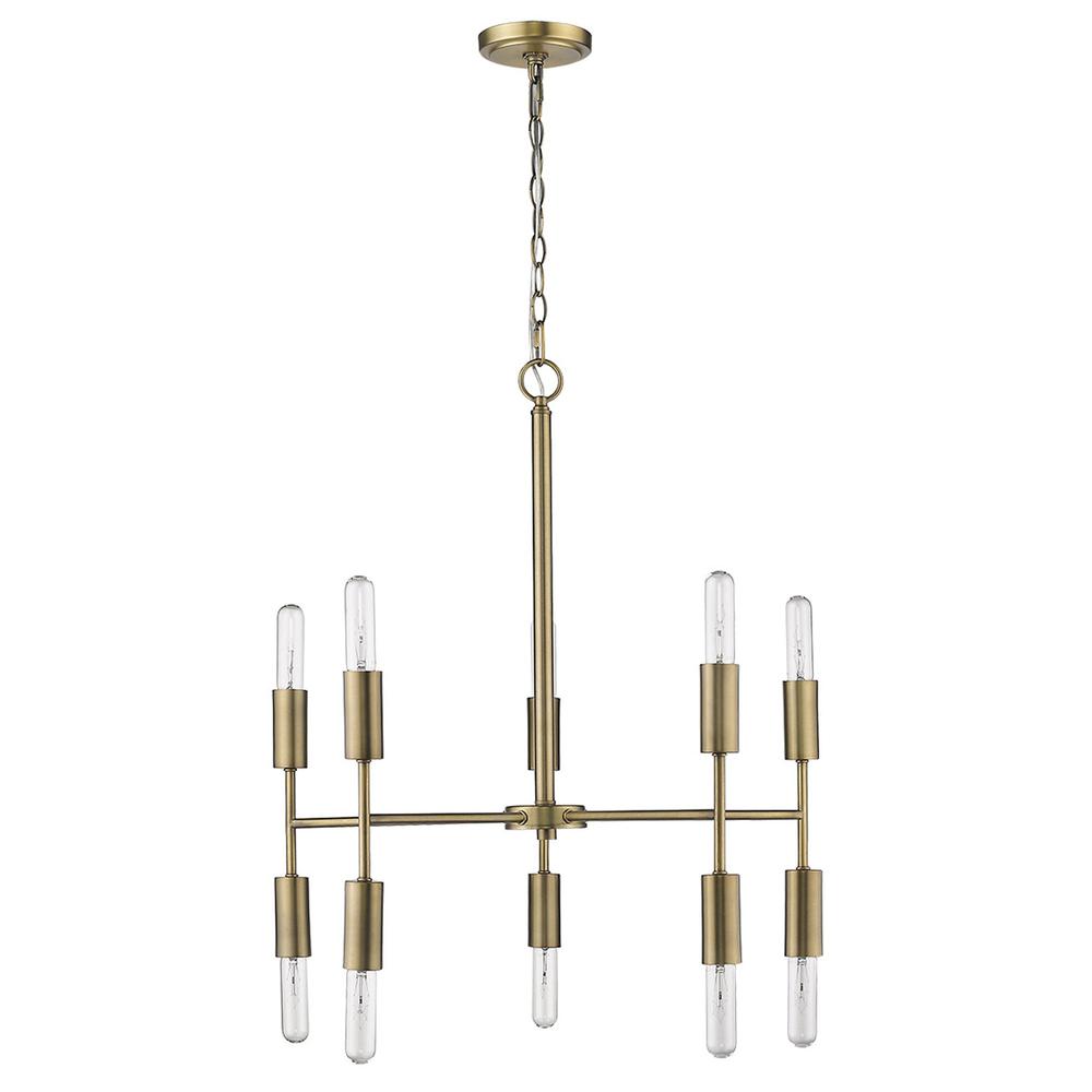 Perret 10-Light Aged Brass Chandelier. Picture 1