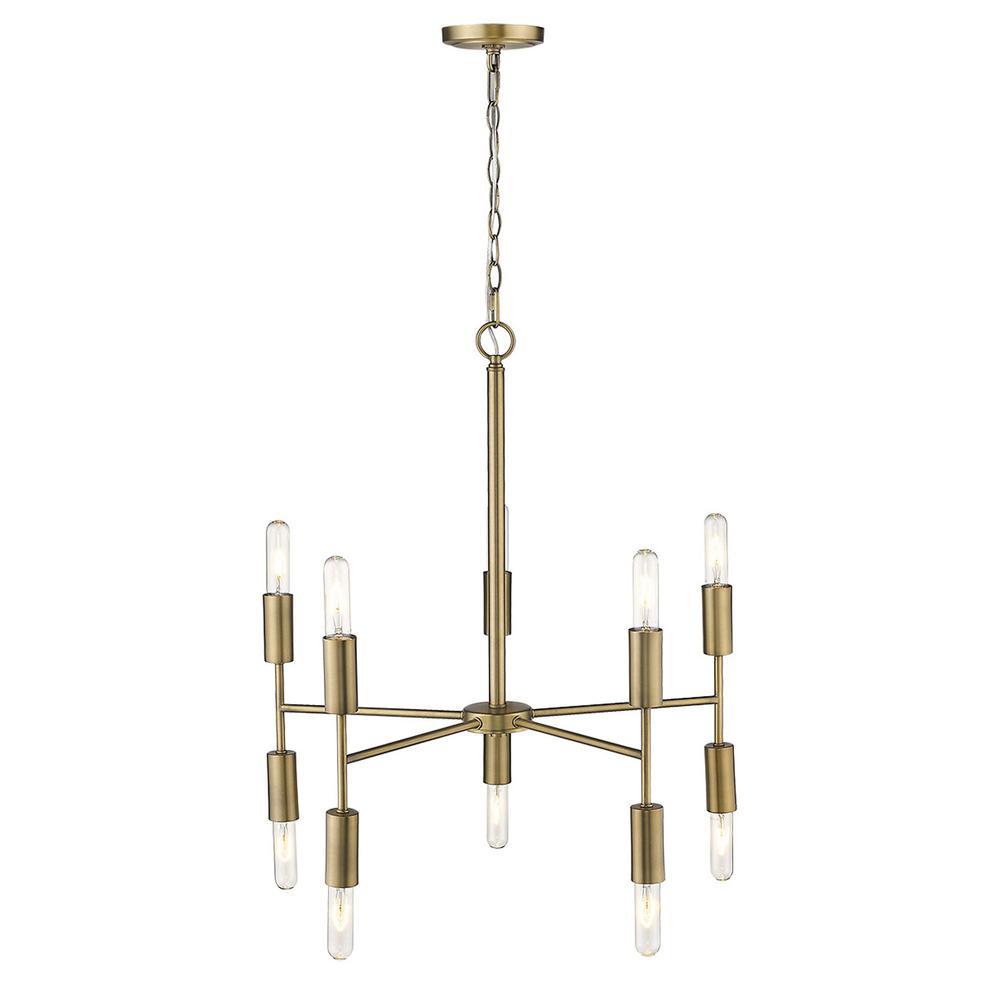 Perret 10-Light Aged Brass Chandelier. Picture 5