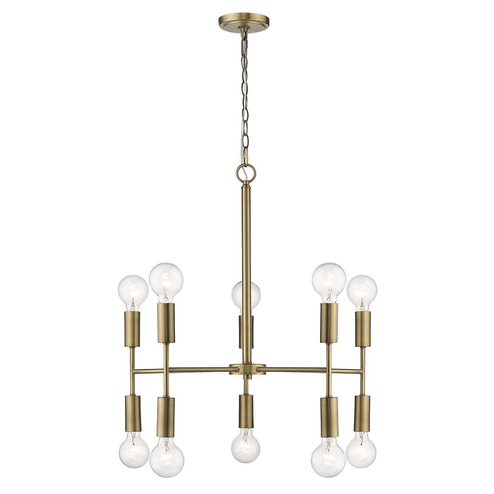 Perret 10-Light Aged Brass Chandelier. Picture 7