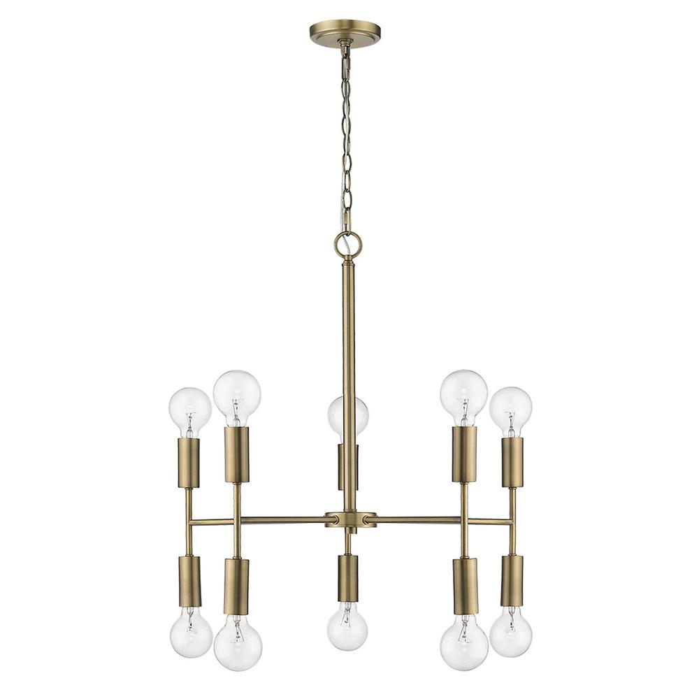 Perret 10-Light Aged Brass Chandelier. Picture 8
