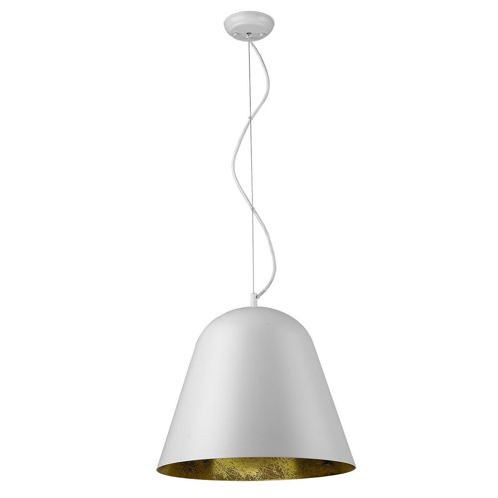 Knell 1-Light White Pendant. Picture 1