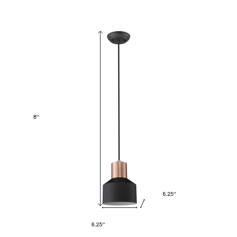Matte Black and Rose Gold Pendant Hanging Light. Picture 6