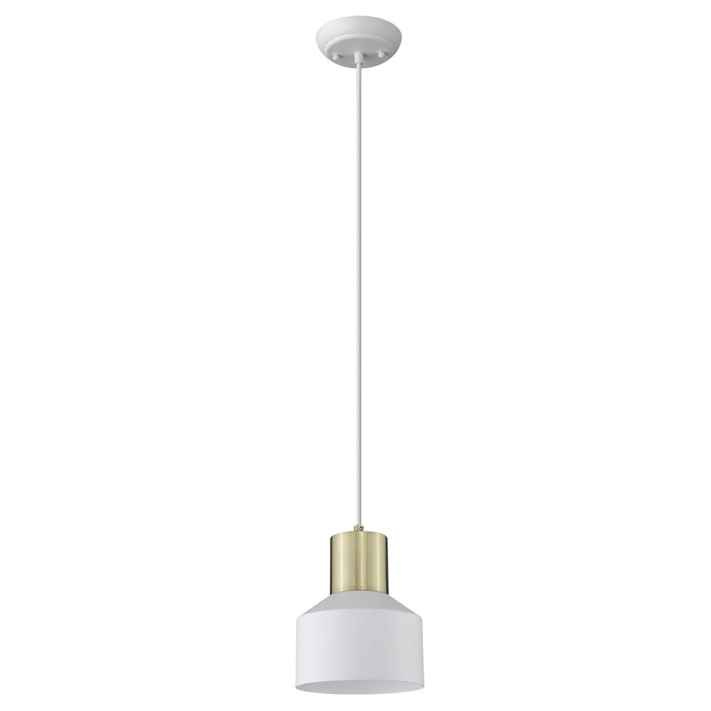 White and Gold Pendant Hanging Light. Picture 1