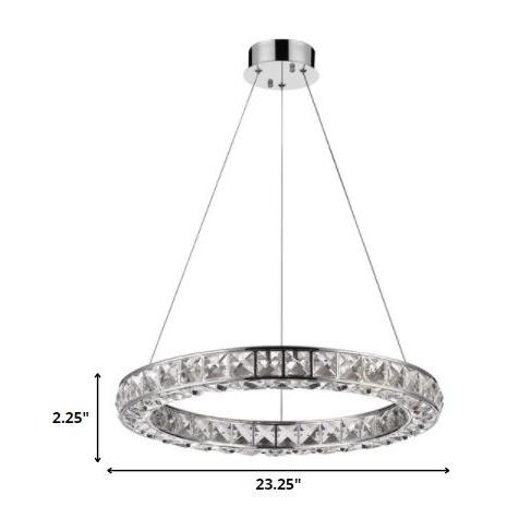 Silver Faux Crystal Bling Ring LED Hanging Light. Picture 5