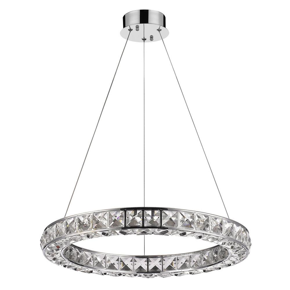 Silver Faux Crystal Bling Ring LED Hanging Light. Picture 2