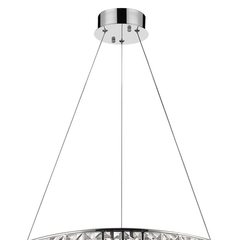 Silver Faux Crystal Bling Ring LED Hanging Light. Picture 3