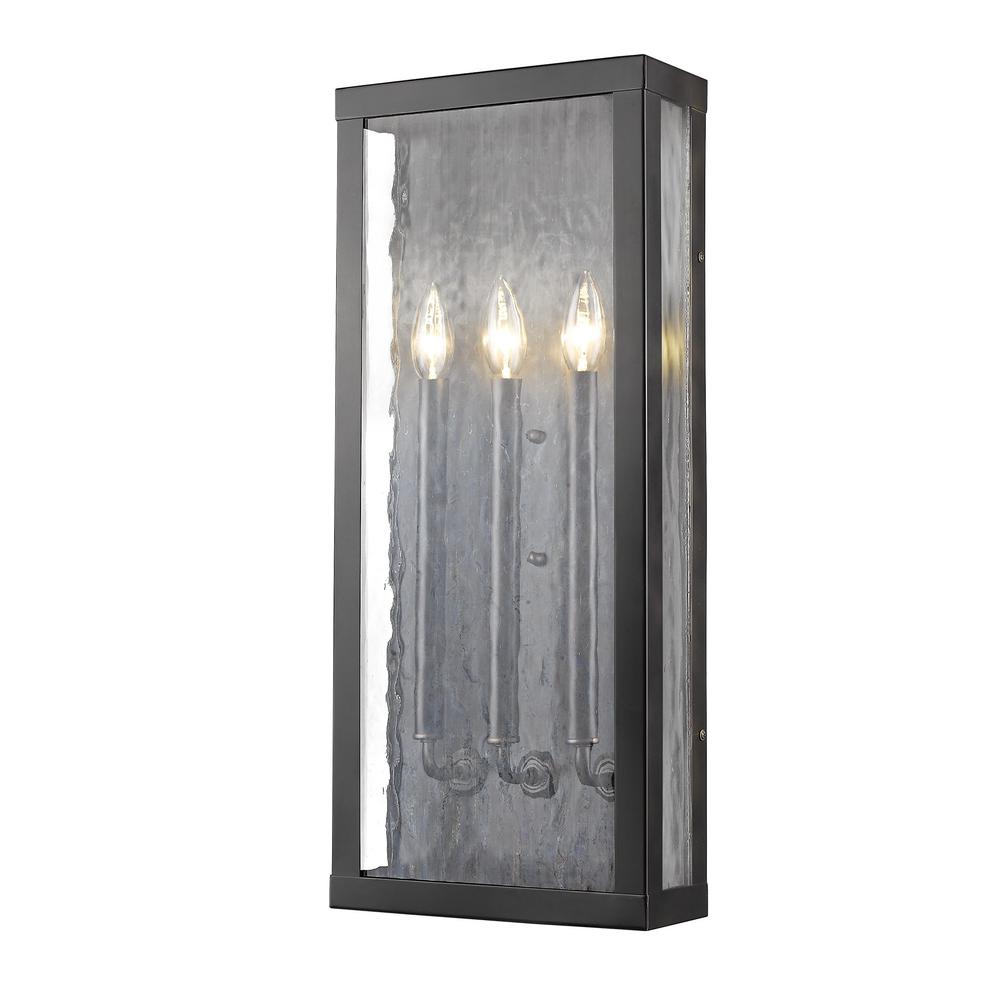 Charleston 3-Light Oil-Rubbed Bronze Shadowbox Wall Light (Large). Picture 1