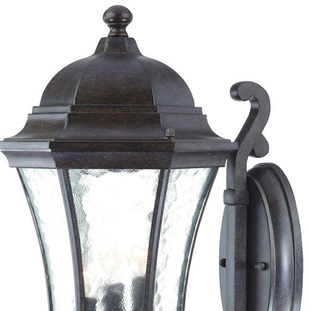 XL Antique Black Tapered Lantern Wall Light. Picture 3