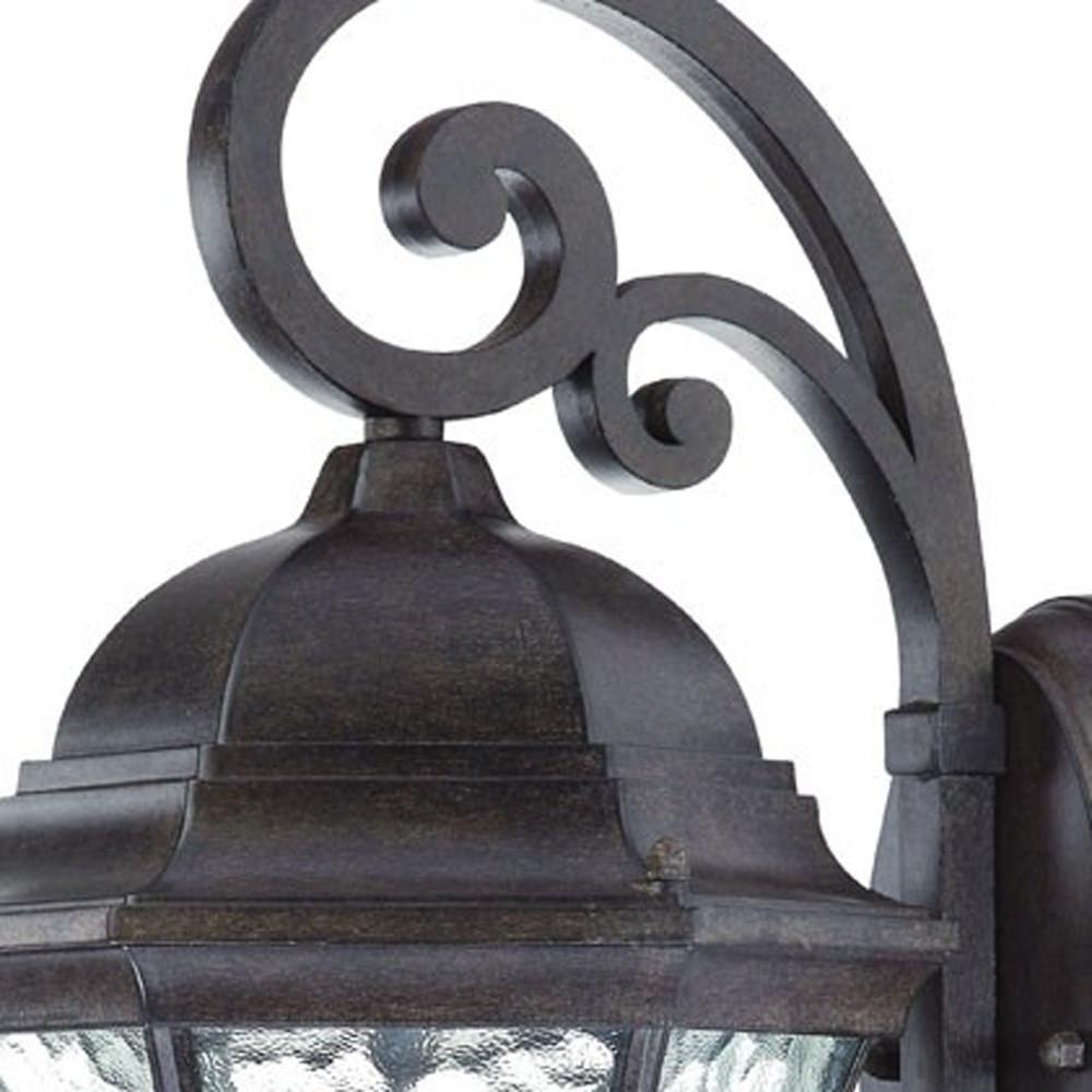 XL Antique Black Tapered Hanging Lantern Wall Light. Picture 4