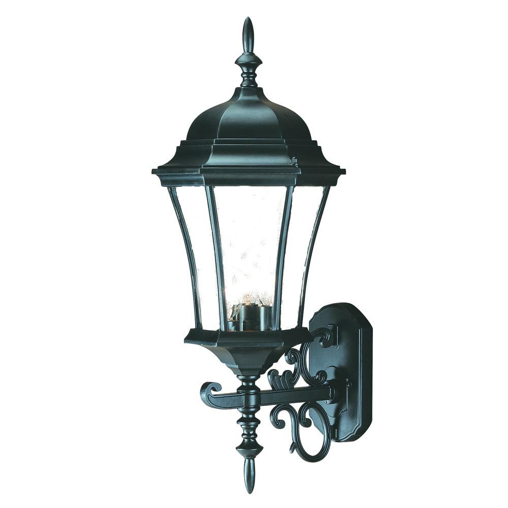 Matte Black Ornamental Carousel Lantern Wall Light. Picture 1