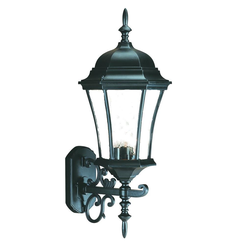 Matte Black Ornamental Carousel Lantern Wall Light. Picture 2