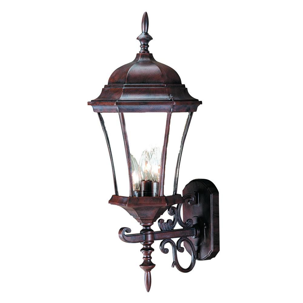 Dark Brown Ornamental Carousel Lantern Wall Light. Picture 1