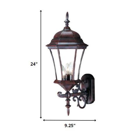 Dark Brown Ornamental Carousel Lantern Wall Light. Picture 5