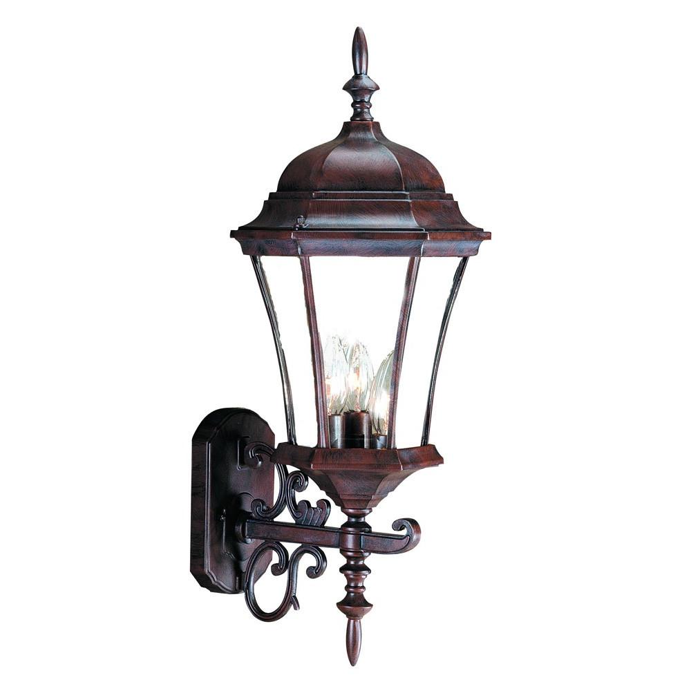 Dark Brown Ornamental Carousel Lantern Wall Light. Picture 2