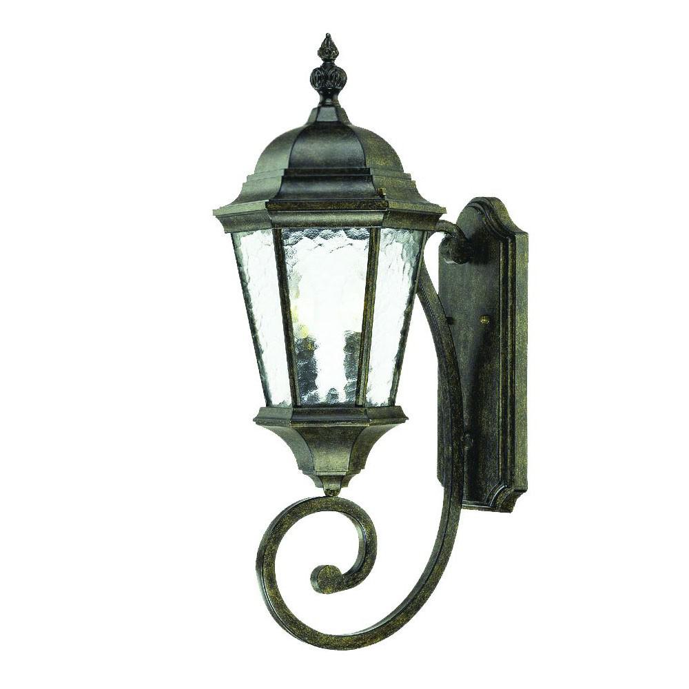 Two Light Antique Black Carousel Lantern Wall Light. Picture 1