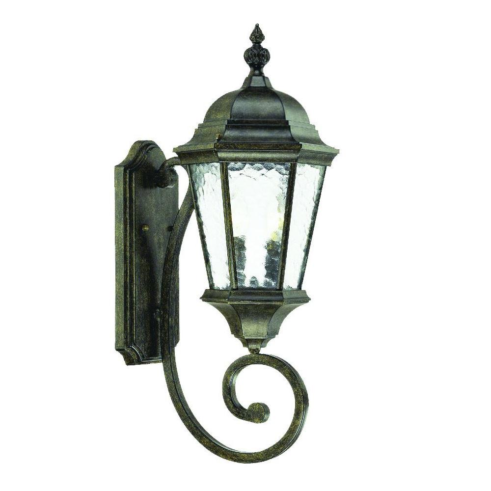 Two Light Antique Black Carousel Lantern Wall Light. Picture 2