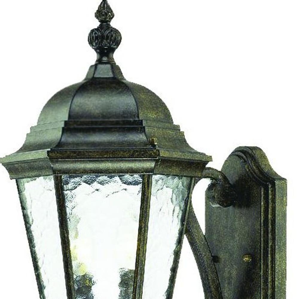 Two Light Antique Black Carousel Lantern Wall Light. Picture 3