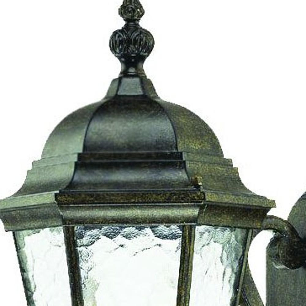 Two Light Antique Black Carousel Lantern Wall Light. Picture 4