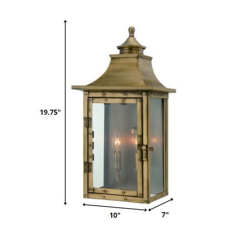St. Charles 2-Light Aged Brass Wall Light. Picture 5
