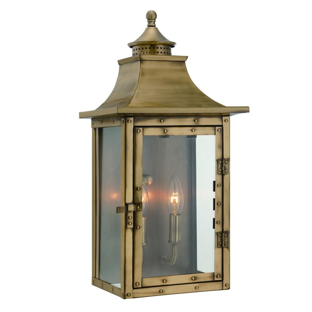 St. Charles 2-Light Aged Brass Wall Light. Picture 2